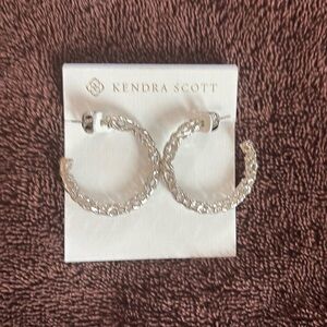Kendra Scott silver textured hoop earrings